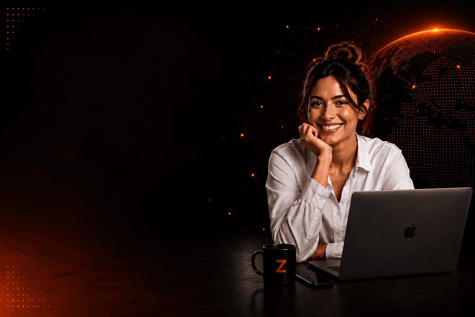 Professional working with technology at a modern desk