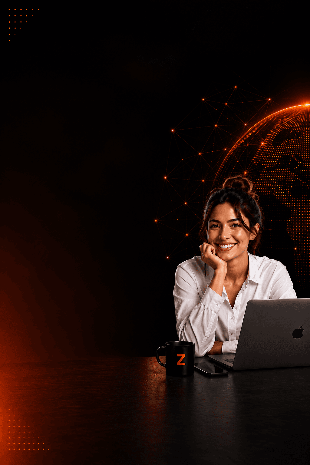 Professional working with technology at a modern desk